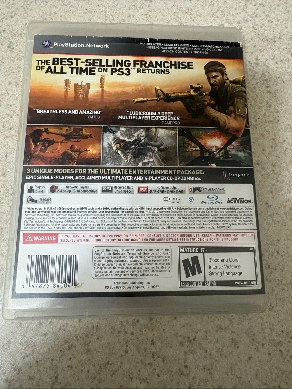 Sony PlayStation 3 Call of Duty: Black Ops - Black & Green Cover